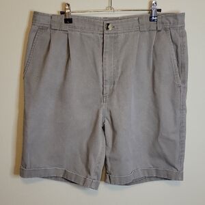 Gray Flat Front Casual Shorts with Belt Loops